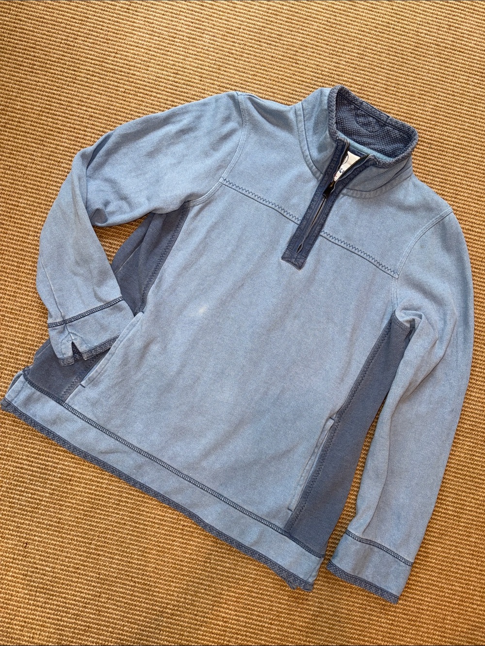 Fat Face Airlie Light Blue Quarter-Zip Pullover Sweatshirt
